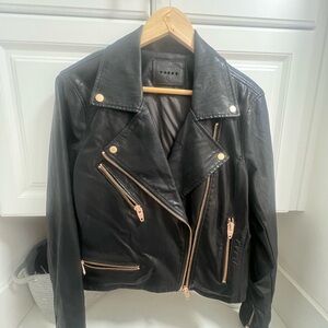 Blank NYC Black and Gold Faux Leather Jacket